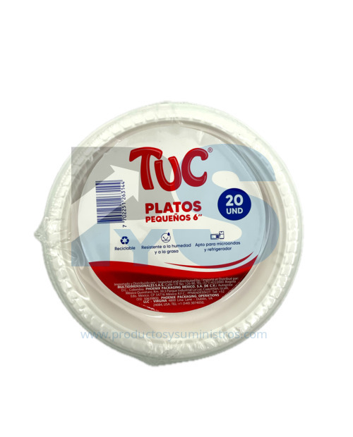 Plato Plástico TUC (6") 15.5 x 20 Uds