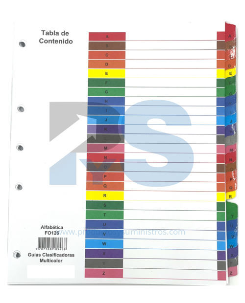 Guía Clasificadora Alfabetica (A-Z)
