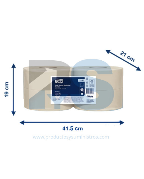 Papel Higienico Jumbo Natural Familia Ref.204055 (71357)x 4rollos x 500 Mts/Rollo