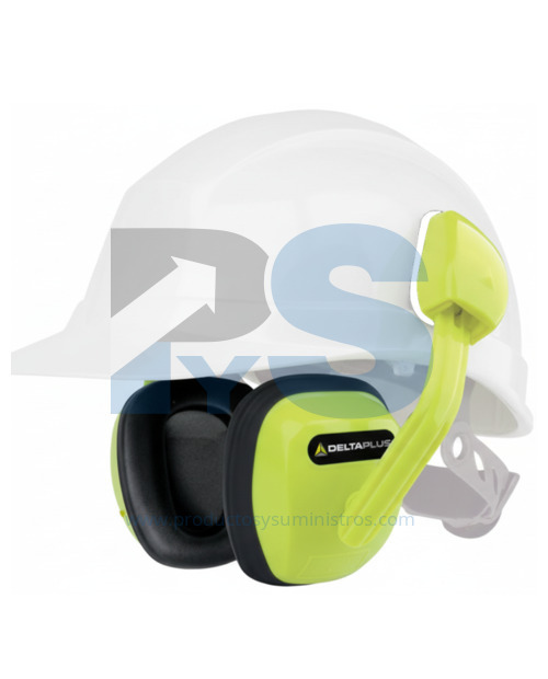 Antiruido para Casco de Obra Ajustables en Altura. Brazo y Orejeras ABS Alta Flexibilidad Color AMARILLO Delta Plus SUZUKA2 - SUZU2JAFL