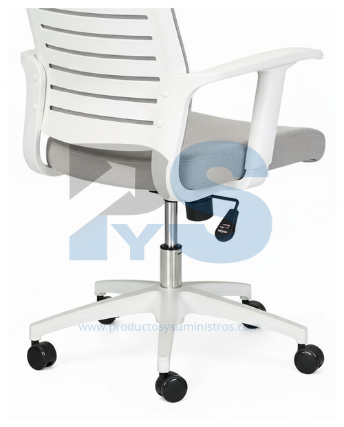 Silla Ejecutiva Onix Gris Marco Blanco Araña Blanca Nylon ENSAMBLADA