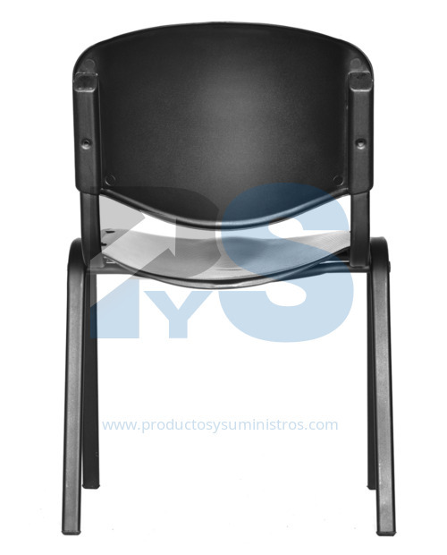 Silla Negra Novaiso en Polipropileno Patas Metalicas ENSAMBLADA