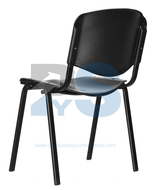 Silla Negra Novaiso en Polipropileno Patas Metalicas ENSAMBLADA