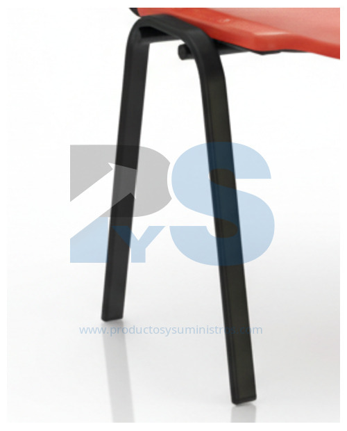 Silla ROJA Prisma Espaldar y Asiento Polipropileno Estructura con Pintura Electrostática Negra ENSAMBLADA