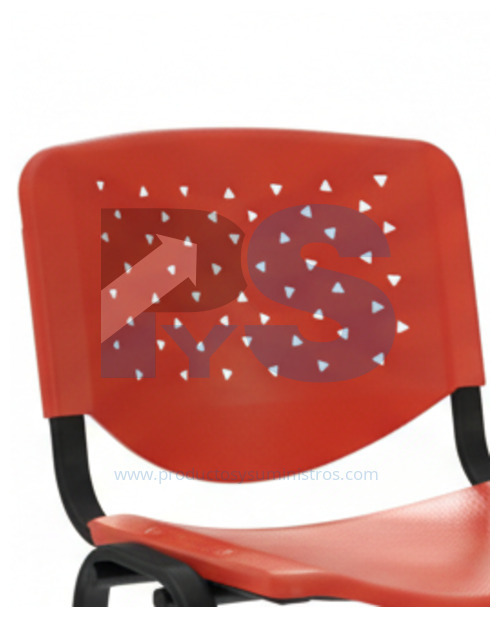 Silla ROJA Prisma Espaldar y Asiento Polipropileno Estructura con Pintura Electrostática Negra ENSAMBLADA
