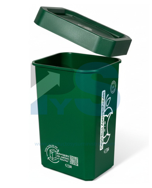 Papelera Material Recuperado Vaiven Verde Estra 53 LI