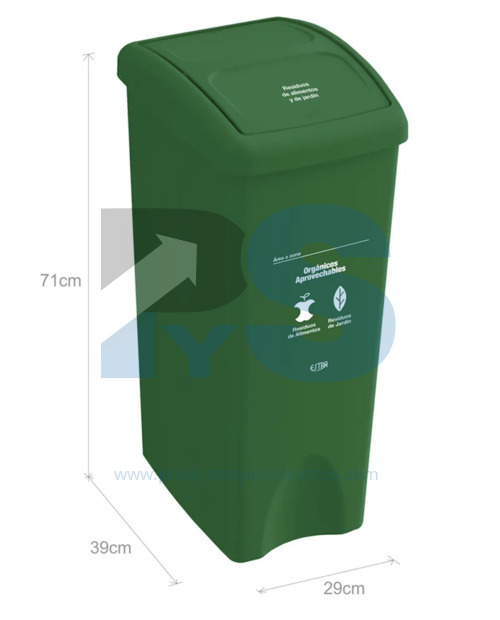 Papelera Material Recuperado Vaiven Verde Estra 53 L