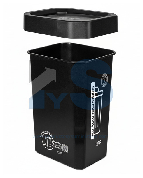 Papelera Material Recuperado Vaiven Negra Estra 53 L