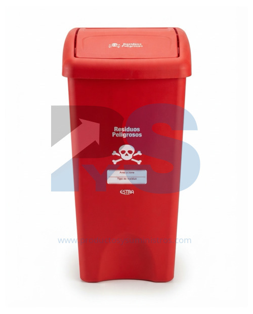 Papelera Material Recuperado Vaiven Roja Estra 53 L