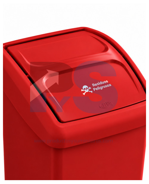 Papelera Material Recuperado Vaiven Roja Estra 53 L