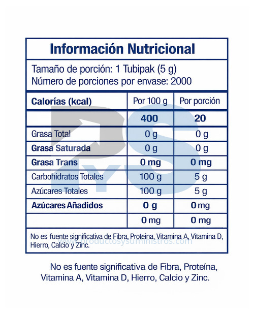 Azúcar Blanca Incauca en Tubipacks x 200 Unidades