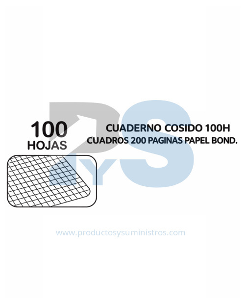 Cuaderno Cosido Cuadriculado Grande Femenino x 100 Hojas