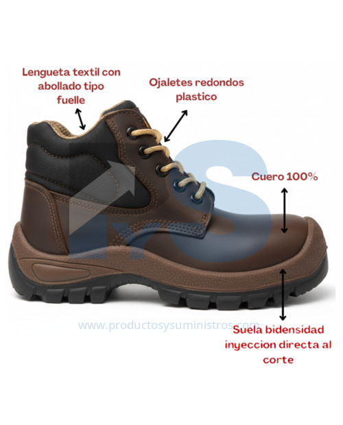 Bota de Seguridad Cafe Ref 720 Talla 44