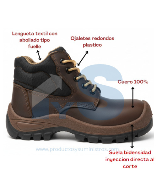Bota de Seguridad Cafe Ref 720 Talla 45