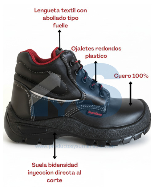 Bota de Seguridad Negra Ref 720 Talla 38