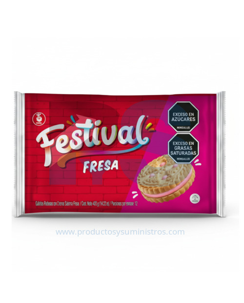 Galletas Festival Fresa x 12 Uds