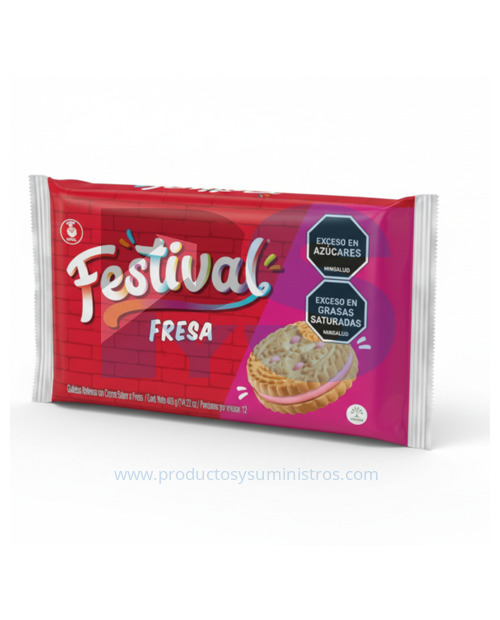 Galletas Festival Fresa x 12 Uds