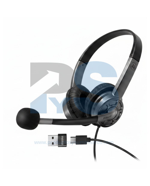Diadema Maxell Stereo Headset USB-C con Adaptador USB