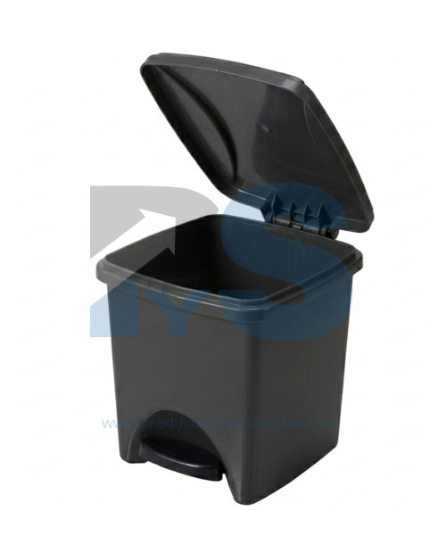 Papelera Pedal Material Recuperado NEGRA 20 Litros Estra