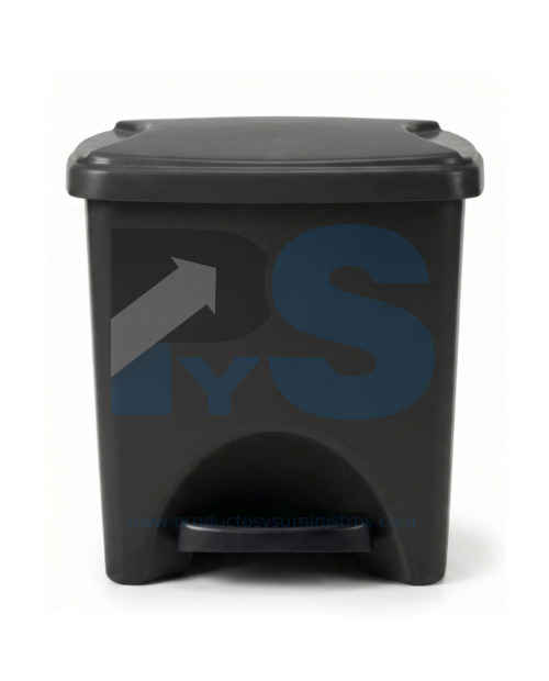 Papelera Pedal Material Recuperado NEGRA 20 Litros Estra