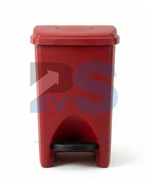 Papelera Pedal Material Recuperado Roja 10 L Estra