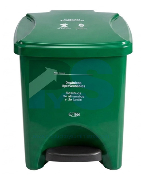 Papelera Pedal Verde 20 L Estra