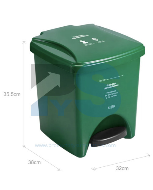 Papelera Pedal Verde 20 L Estra