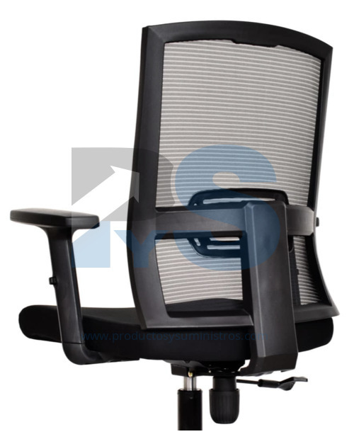 Silla Monk Sin Cabecero 3 Bloqueos Brazos Regulables Base Nylon Tapizado 1 NEGRA