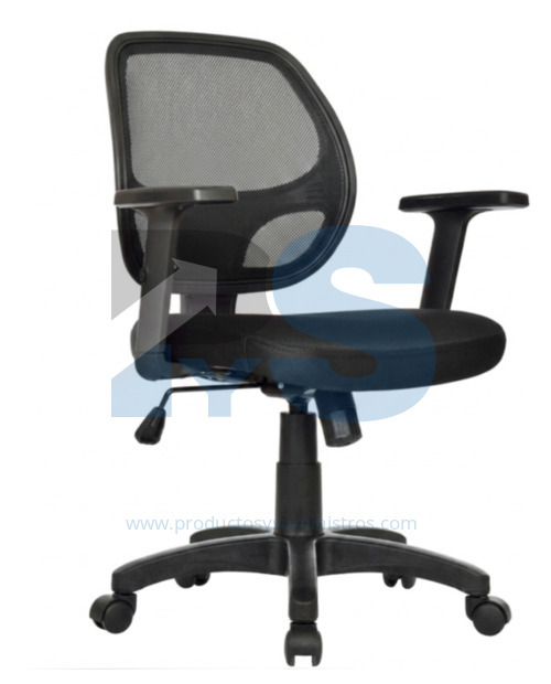 Silla Mali Operativa Malla con Brazos Fijos Base Nylon