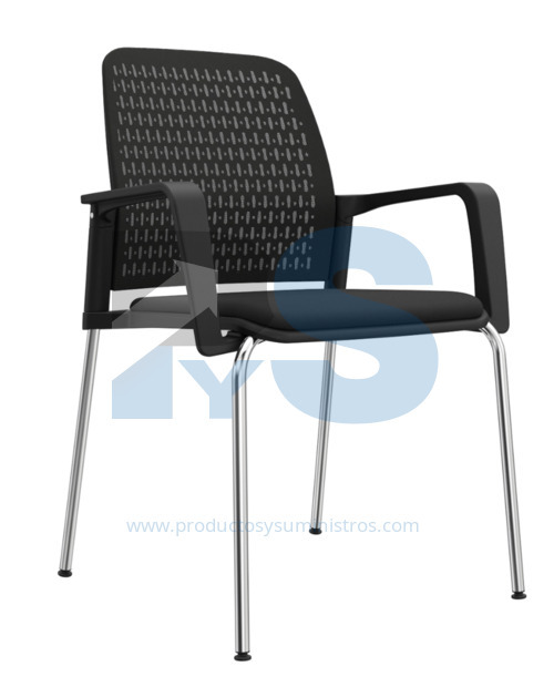 Silla Interlocutora Pinko Pata Cromada Marco Negro Malla Negra