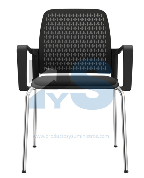 Silla Interlocutora Pinko Pata Cromada Marco Negro Malla Negra