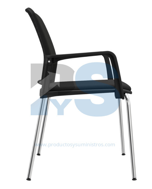 Silla Interlocutora Pinko Pata Cromada Marco Negro Malla Negra