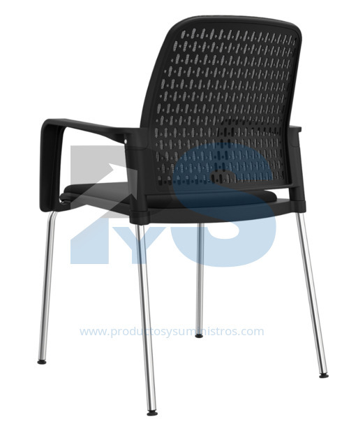 Silla Interlocutora Pinko Pata Cromada Marco Negro Malla Negra