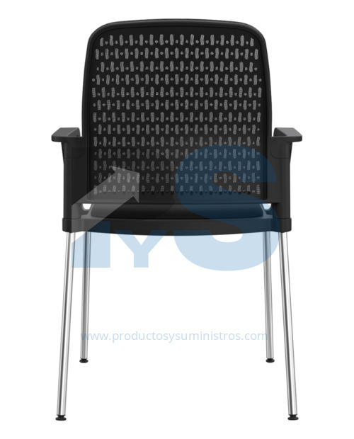 Silla Interlocutora Pinko Pata Cromada Marco Negro Malla Negra