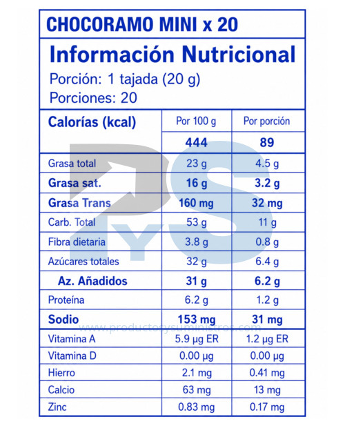 Mini Chocoramo x 20 Unidades