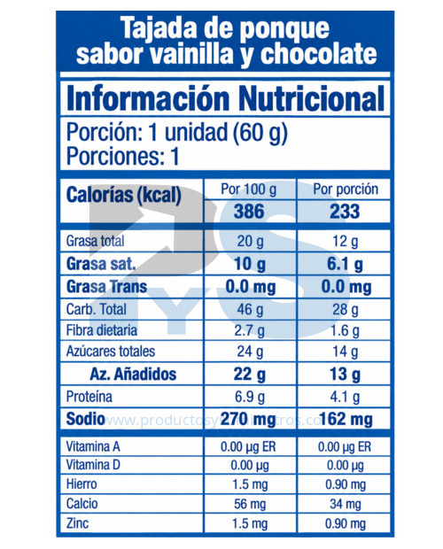 Ponqué Gala Tajada Surtido x 5 Unidades x 60 g