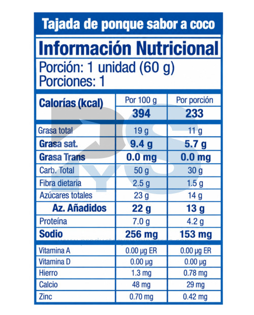 Ponqué Gala Tajada Surtido x 5 Unidades x 60 g