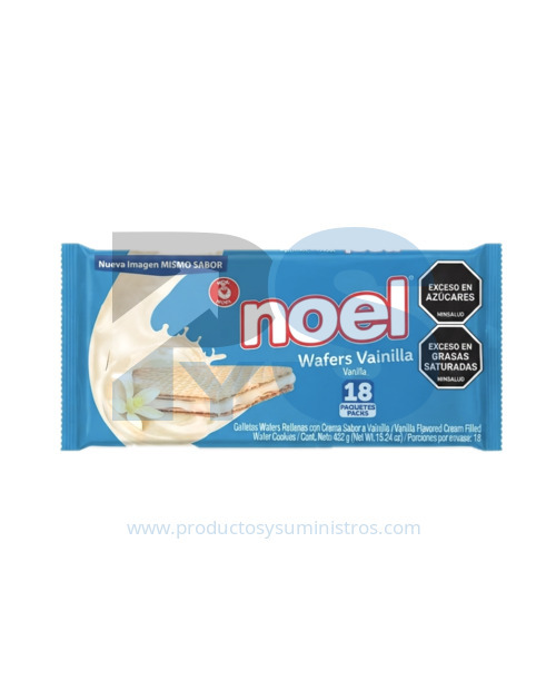 Galletas Noel Wafer Vainilla x 18 Paquetes