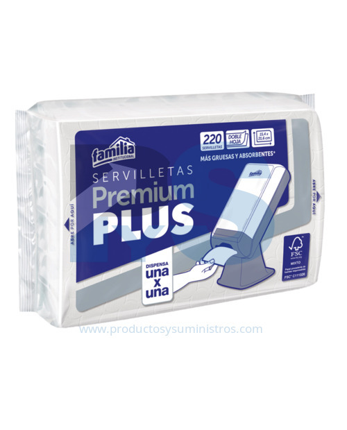 Servilleta Blanca Premium Plus Ref. 72678 x 220 Uds