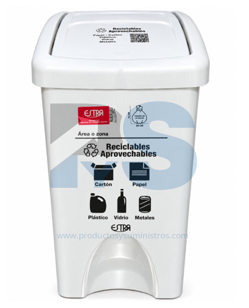Papelera Vaivén Original Blanca 35 L Estra 4-1042514