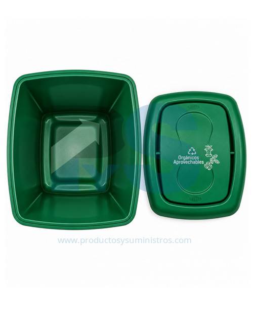 Papelera Vaivén Material Recuperado Verde 35 L Estra
