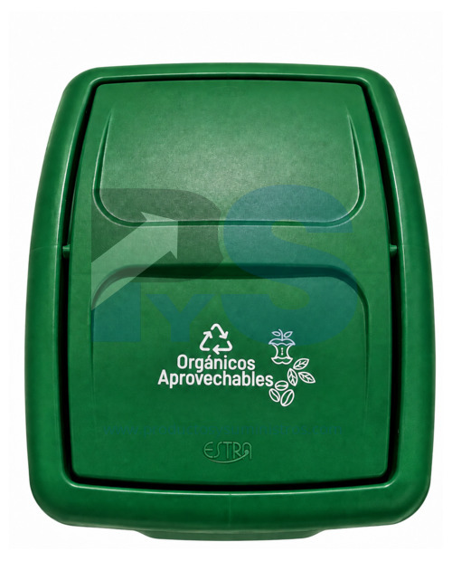 Papelera Vaivén Material Recuperado Verde 35 L Estra