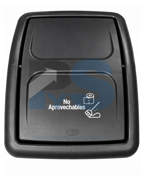 Papelera Vaivén Material Recuperado Negra 35 L Estra 4-1048887