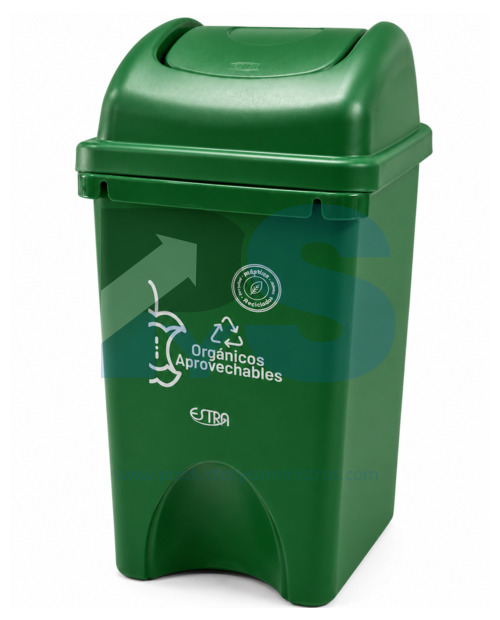 Papelera Vaivén Material Recuperado Verde 10 L Estra 4-1048882