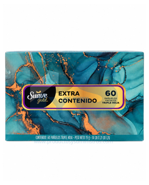 Pañuelos Desechables Suave Gold Triple Hoja x 60 Uds