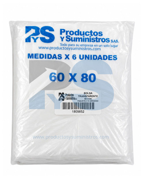 Bolsa Transparente 60x80 x 6 Uds